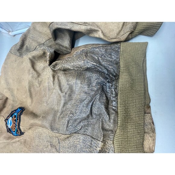vintage adventure bound leather jacket aviator's brown Harley Davidson L READ - Picture 8 of 8